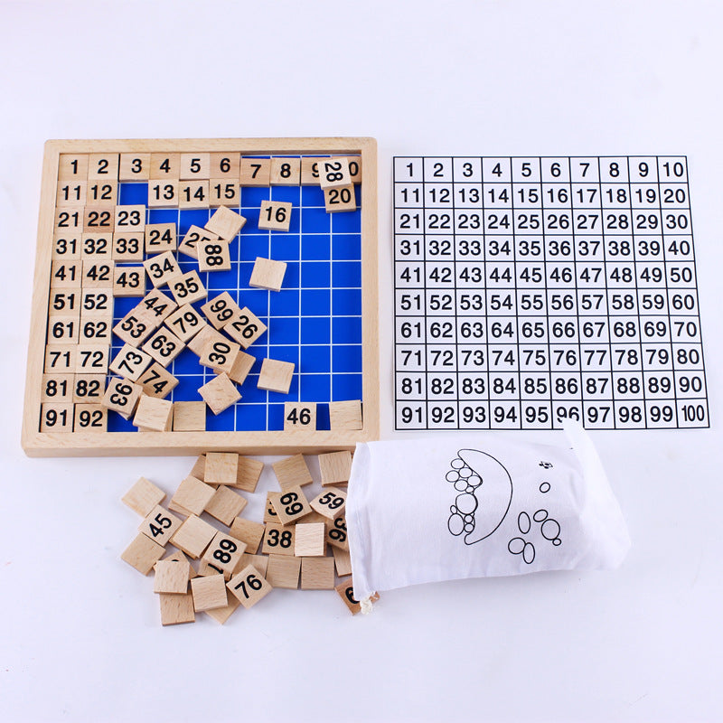 Wooden Montessori Hundred Board Educational Toy for Kids