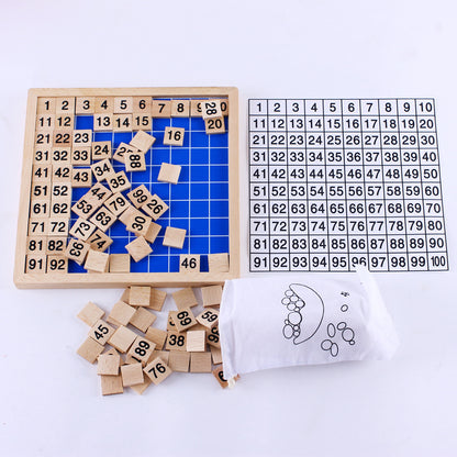 Wooden Montessori Hundred Board Educational Toy for Kids